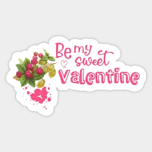 Sweet Valentine with Raspberries Sticker